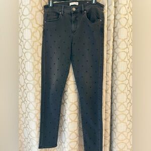 Skinny LOFT jeans size 28/6. Grey with black dots denim.